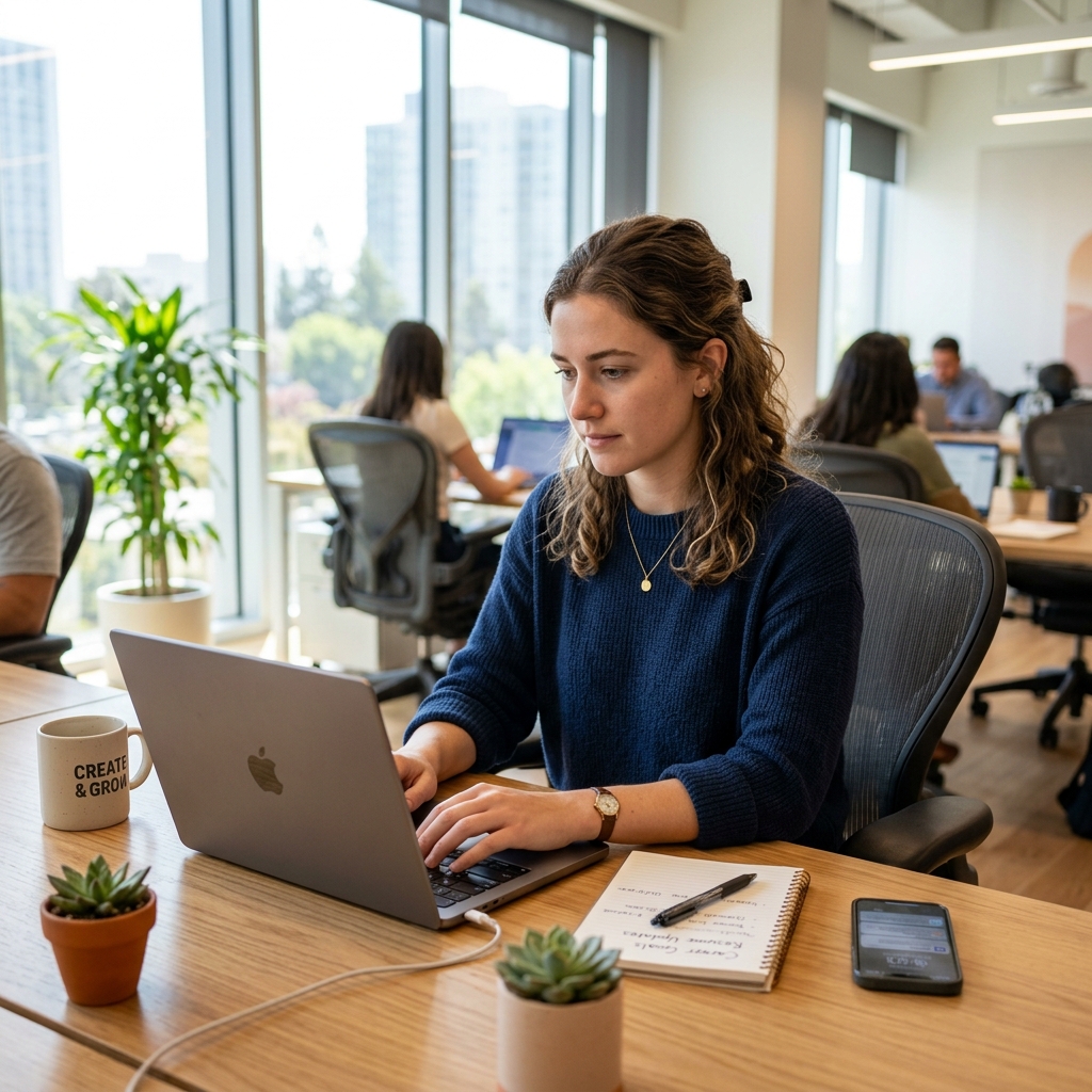 Professional workplace scene related to career guides in the UAE